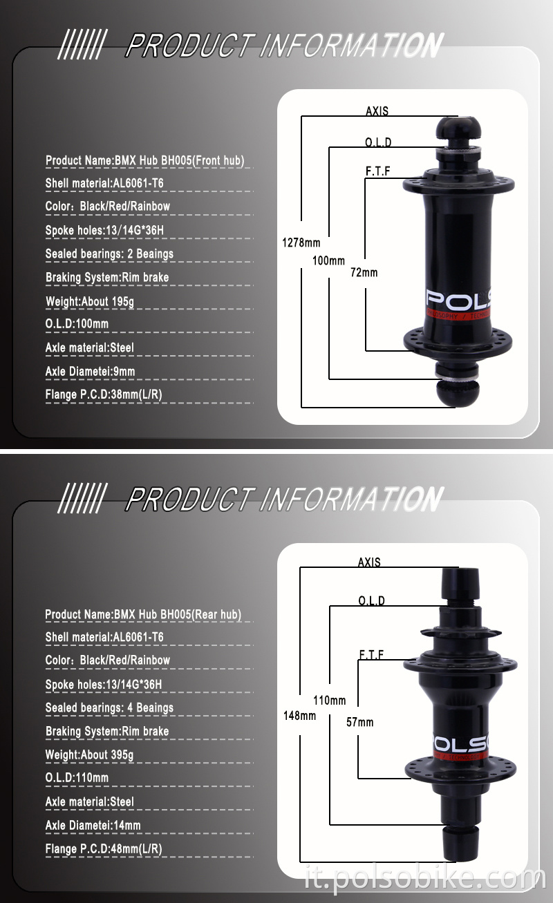 BMX REAR HUB WITH 4 BEARING